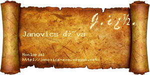 Janovics Éva névjegykártya