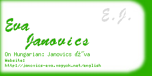 eva janovics business card